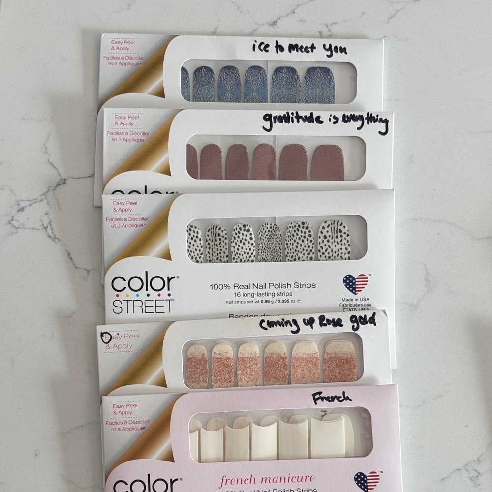 🌺 Color Street Nail Polish Strips - Bundle of 5 sets